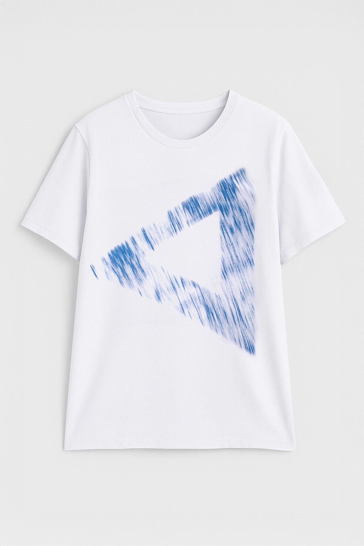 MARKAPIA Erkek Rahat Kesim Bisiklet Yaka Baskılı Beyaz T-shirt