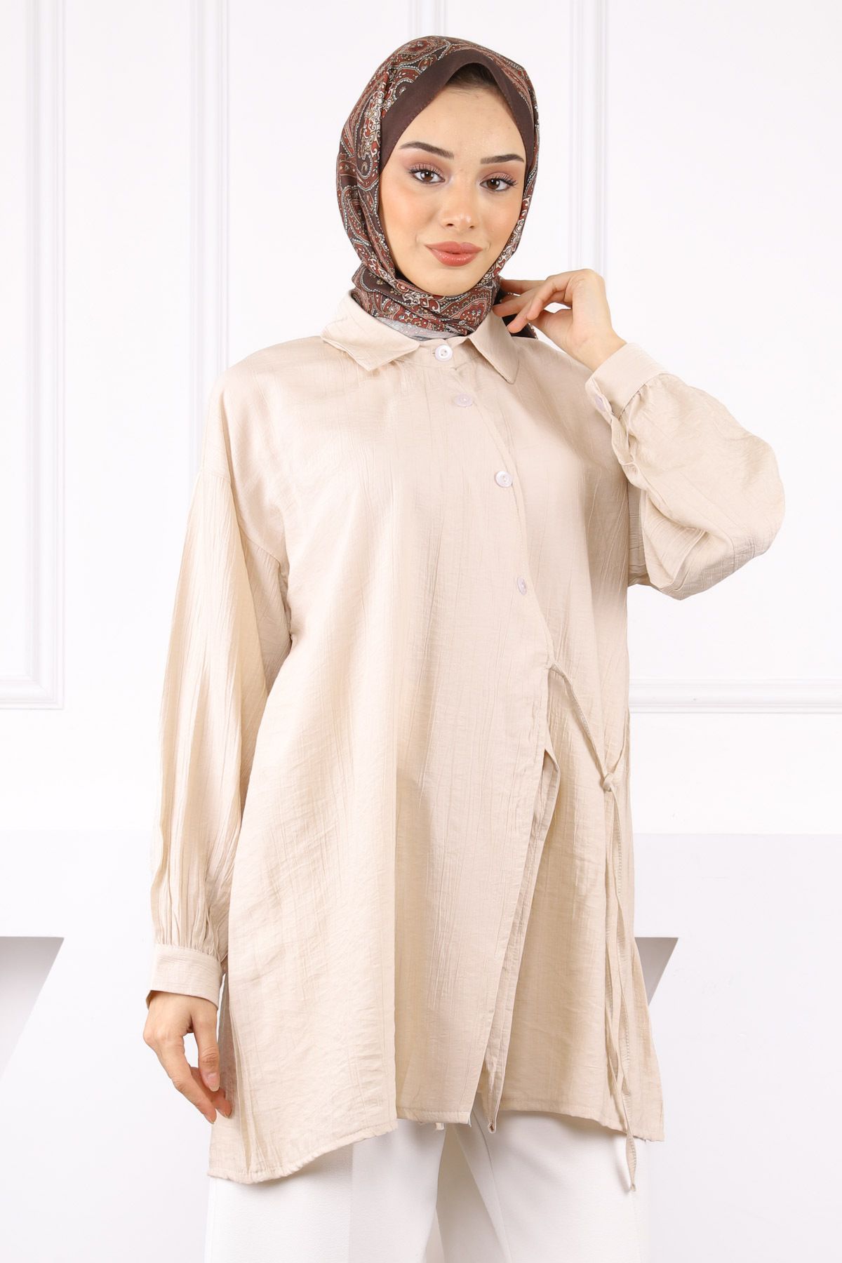 İmajButik Bej Yandan Bağlamalı Gömek