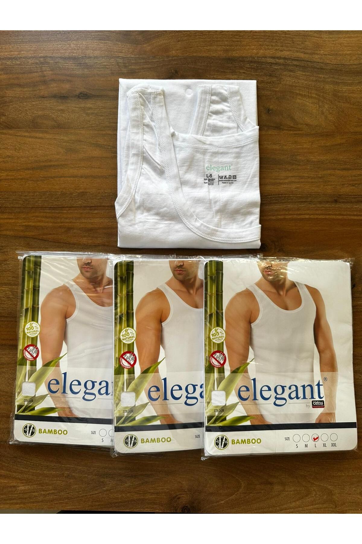 Elegant %100 Naturel Hijyenik Antibakteriyel %50 Pamuk %50 Bambu Yazlık Yok Gibi Sağlıklı Erkek Atlet 4'lü