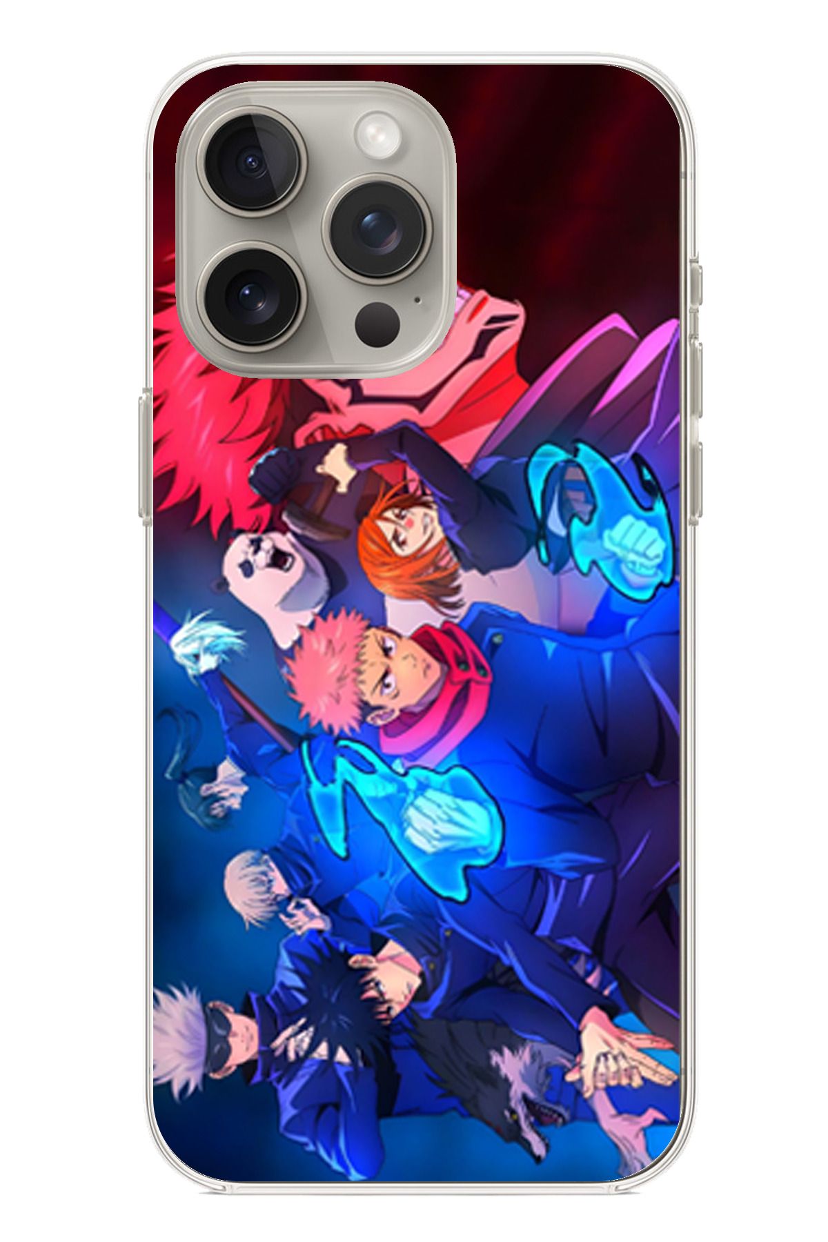 TechTree iPhone 15 PRO MAX Uyumlu Jujutsu Kaisen Şeffaf Silikon Kılıf