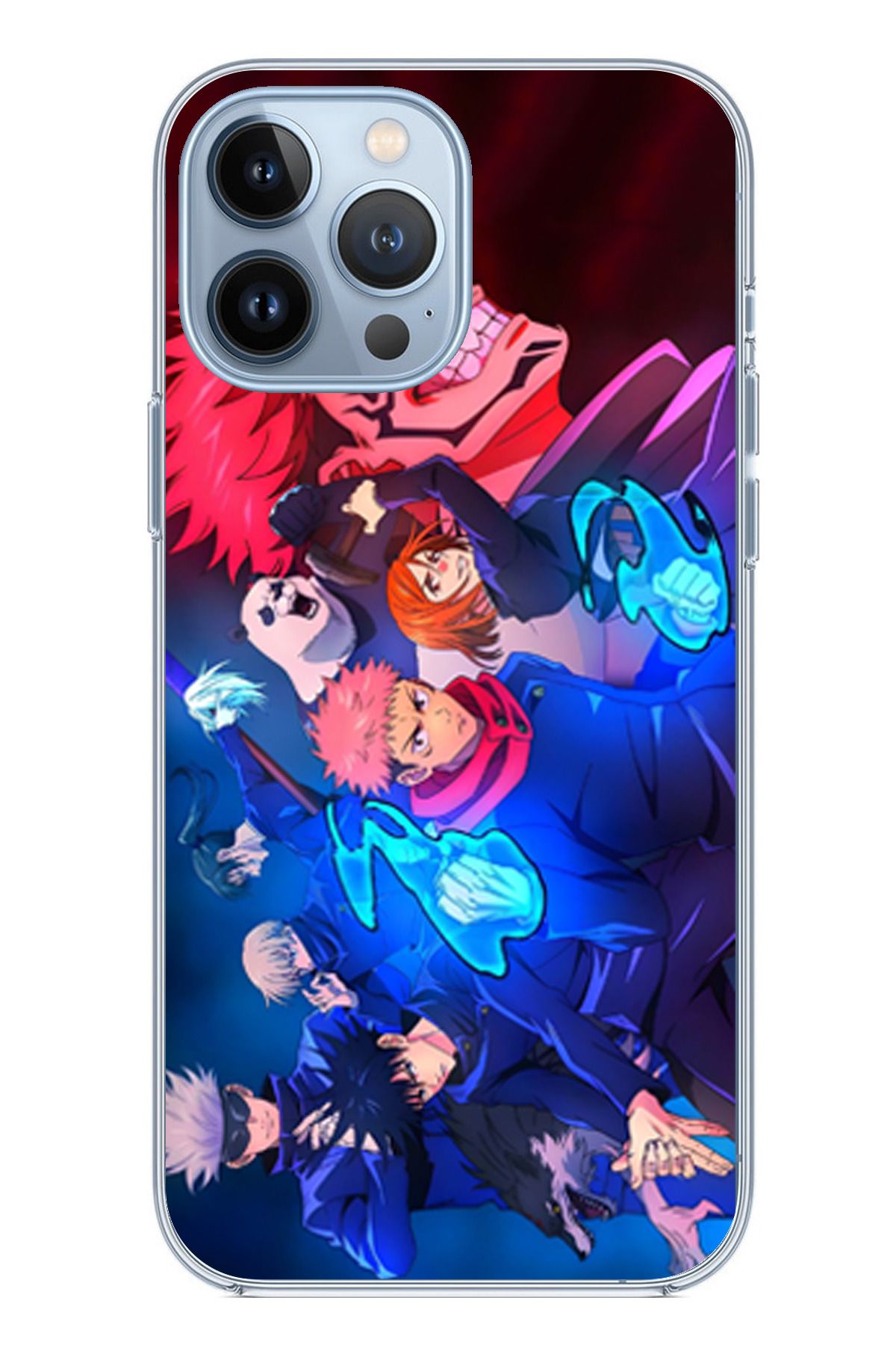 TechTree iPhone 13 PRO MAX Uyumlu Jujutsu Kaisen Şeffaf Silikon Kılıf