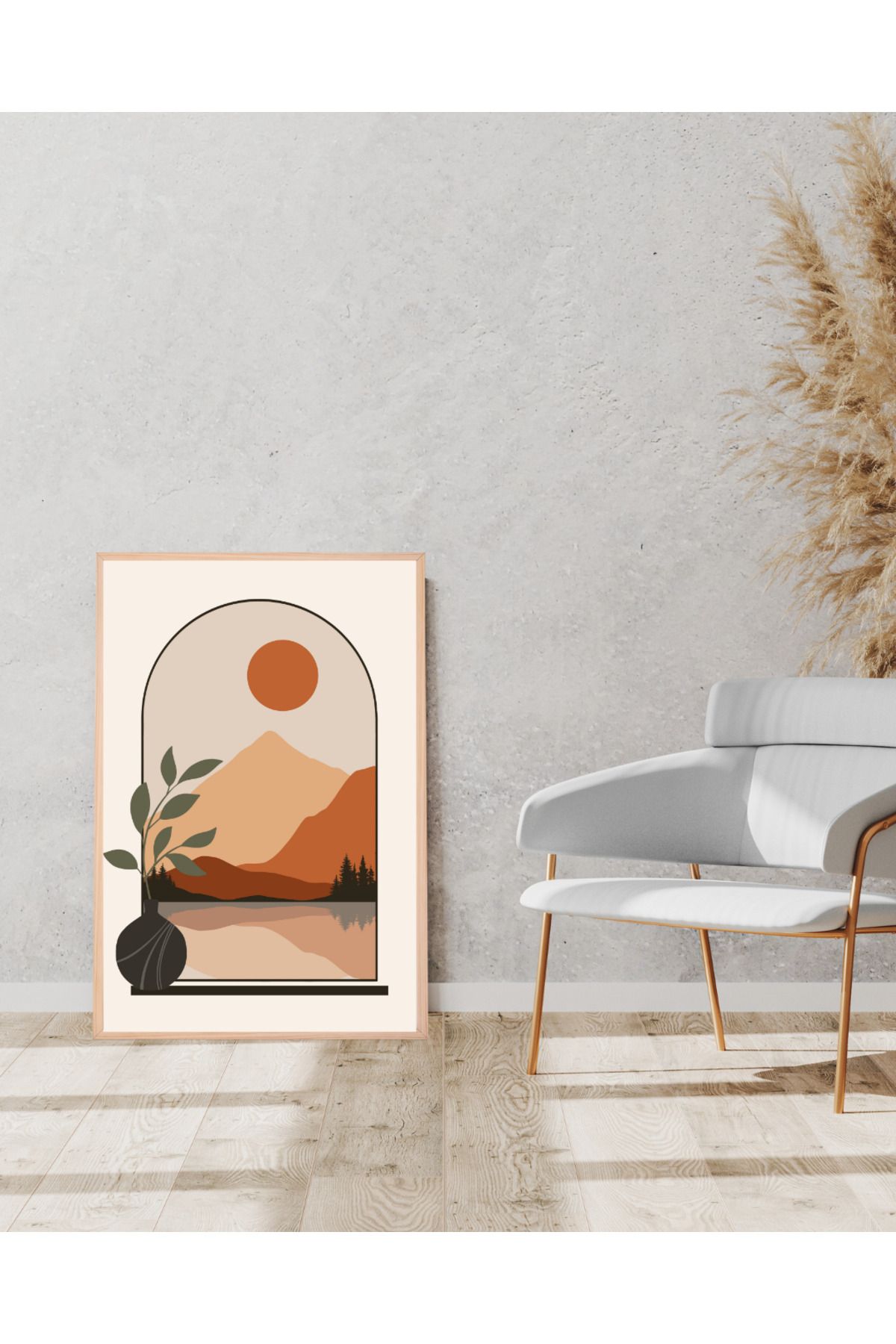 Tuba Decor Tek parça Ahşap Çerçeve Görünümlü MDF Tablo