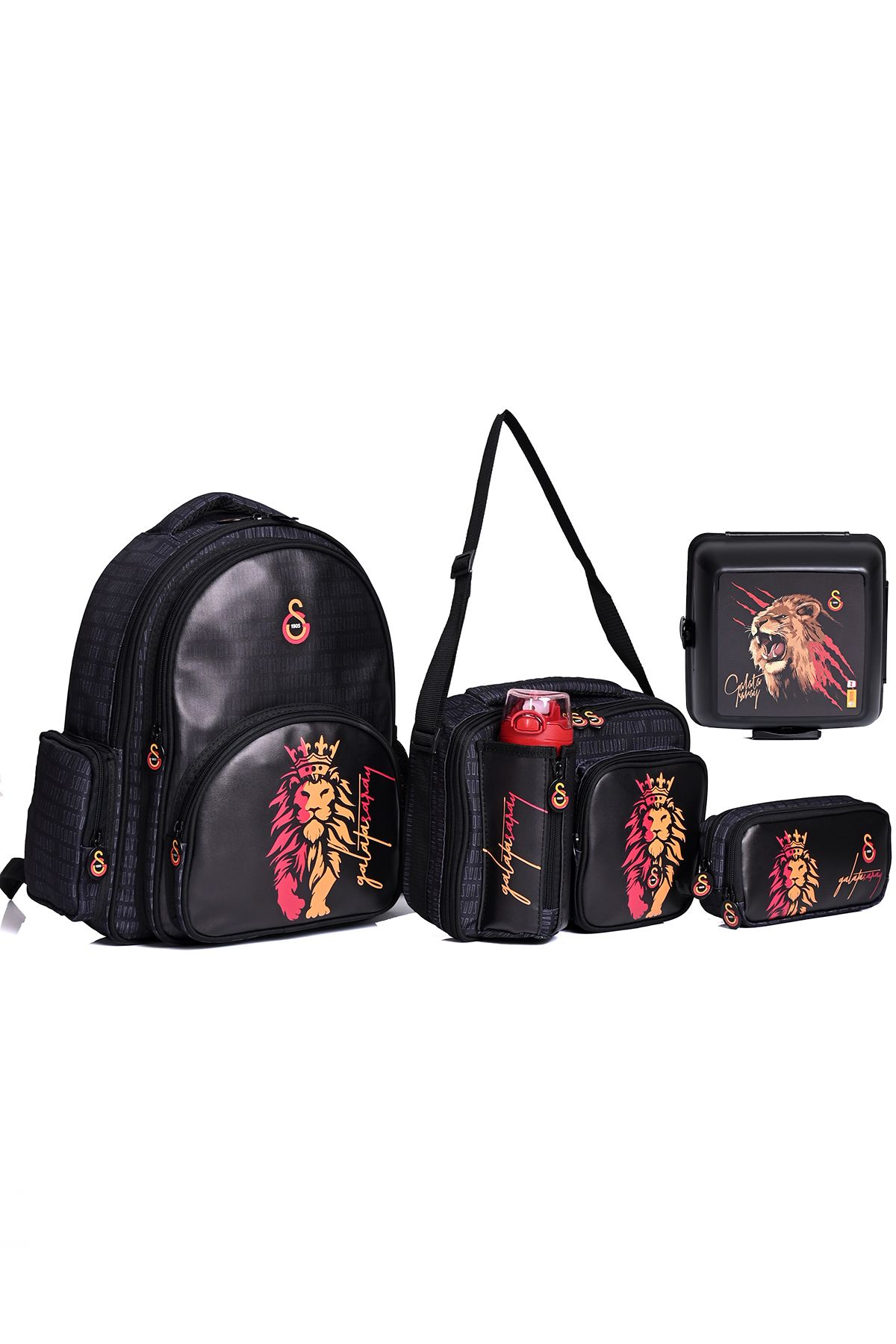 Galatasaray 24585 Lisanslı Aslanlı İlkokul Çanta 5'li Set