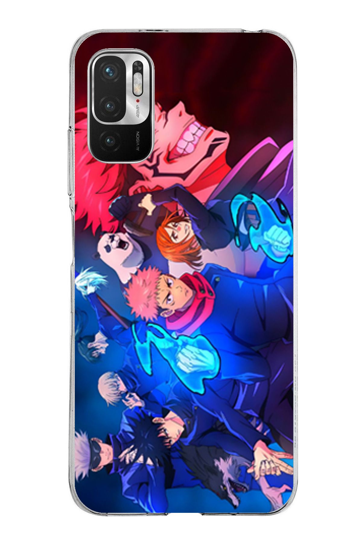 TechTree Redmi Note 10 5G Uyumlu Jujutsu Kaisen Şeffaf Silikon Kılıf