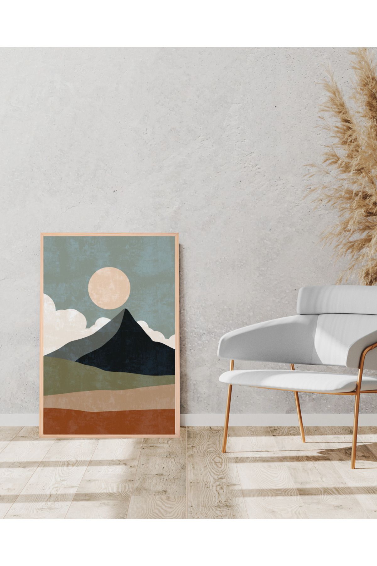 Tuba Decor Tek parça Ahşap Çerçeve Görünümlü MDF Tablo