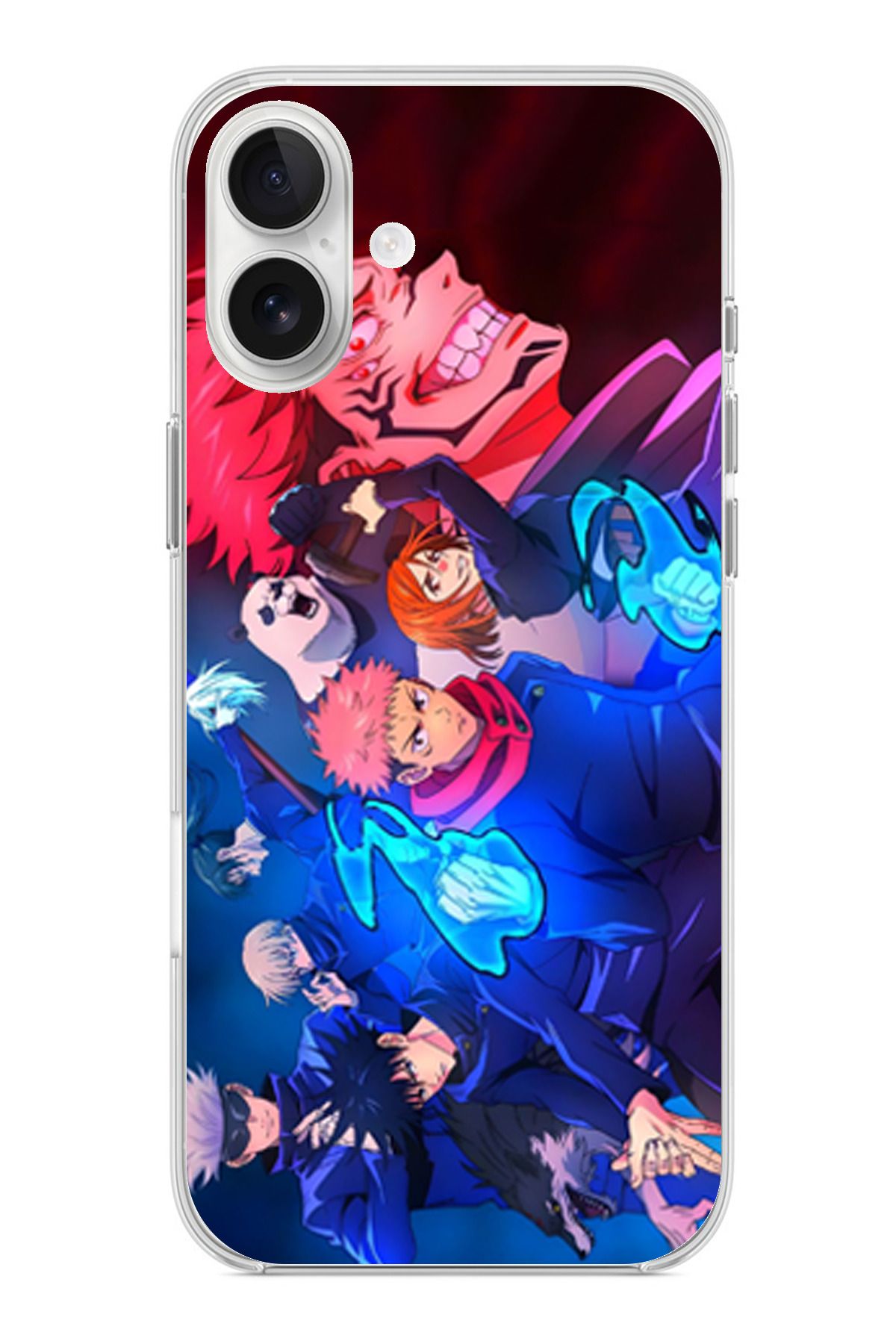 TechTree iPhone 16 PLUS Uyumlu Jujutsu Kaisen Şeffaf Silikon Kılıf