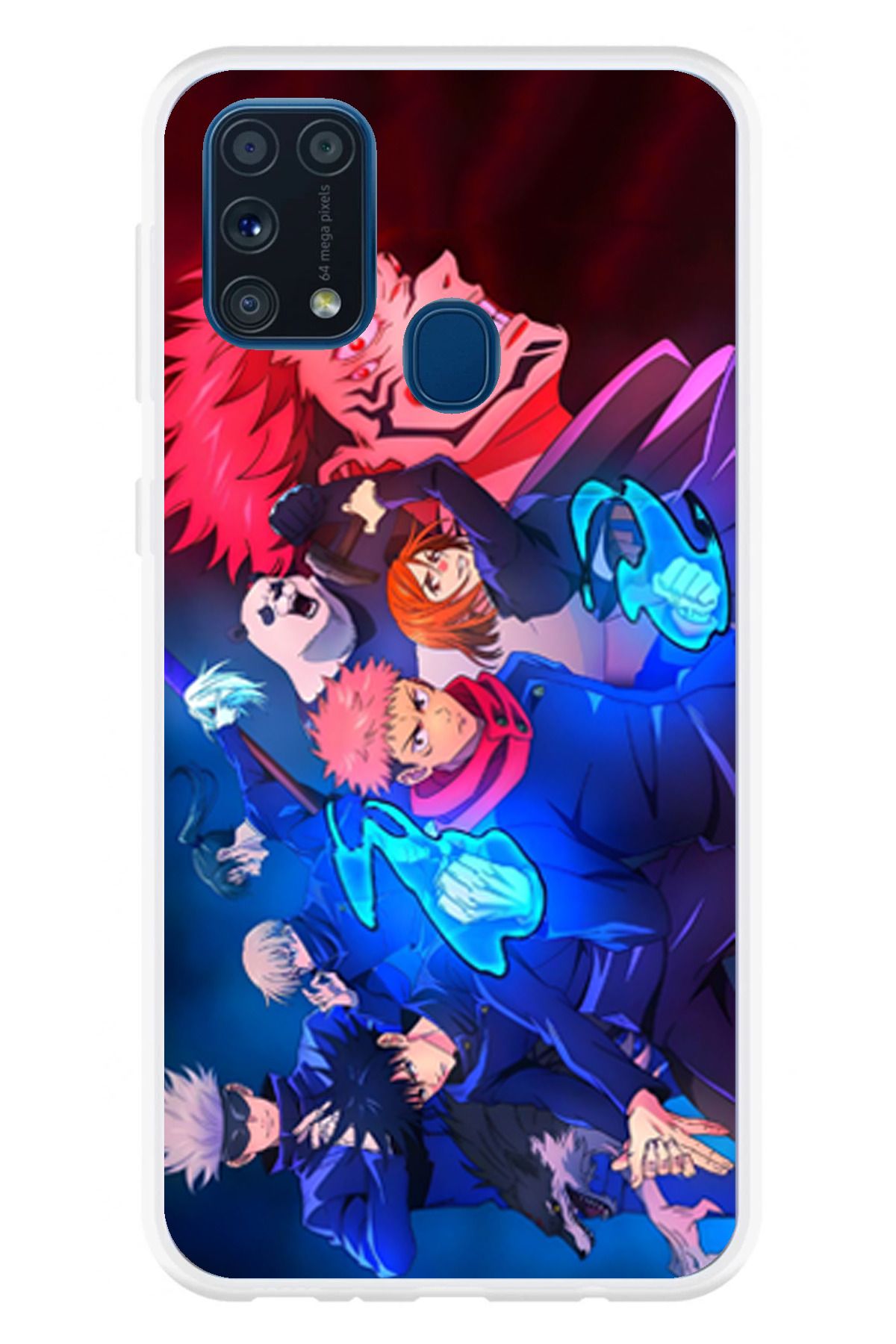 TechTree Samsung Galaxy M31 Uyumlu Jujutsu Kaisen Şeffaf Silikon Kılıf