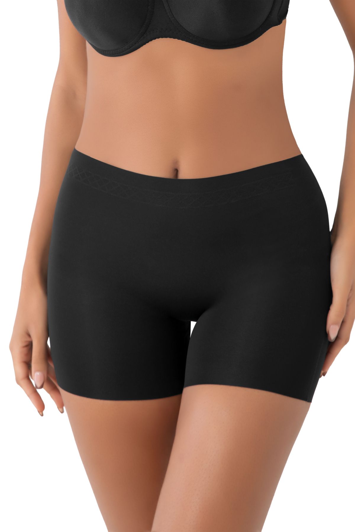 inkasole Lazer Kesim Yüksek Bel Boxer Korse 3202 Siyah