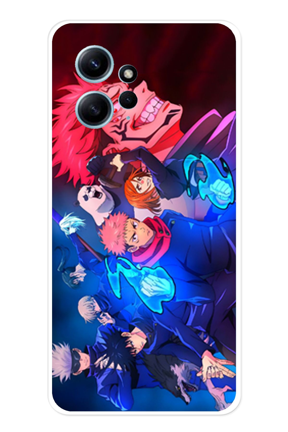 TechTree Redmi Note 12 4G Uyumlu Jujutsu Kaisen Şeffaf Silikon Kılıf