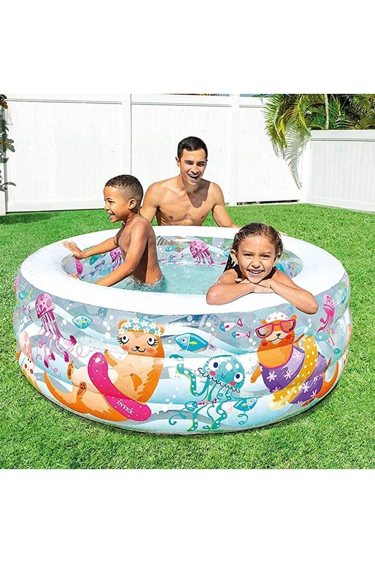 TOYFEST Neşeli Şişme Oyun Havuzu Yuvarlak 152x56 fotoğrafı 3 (önizleme)