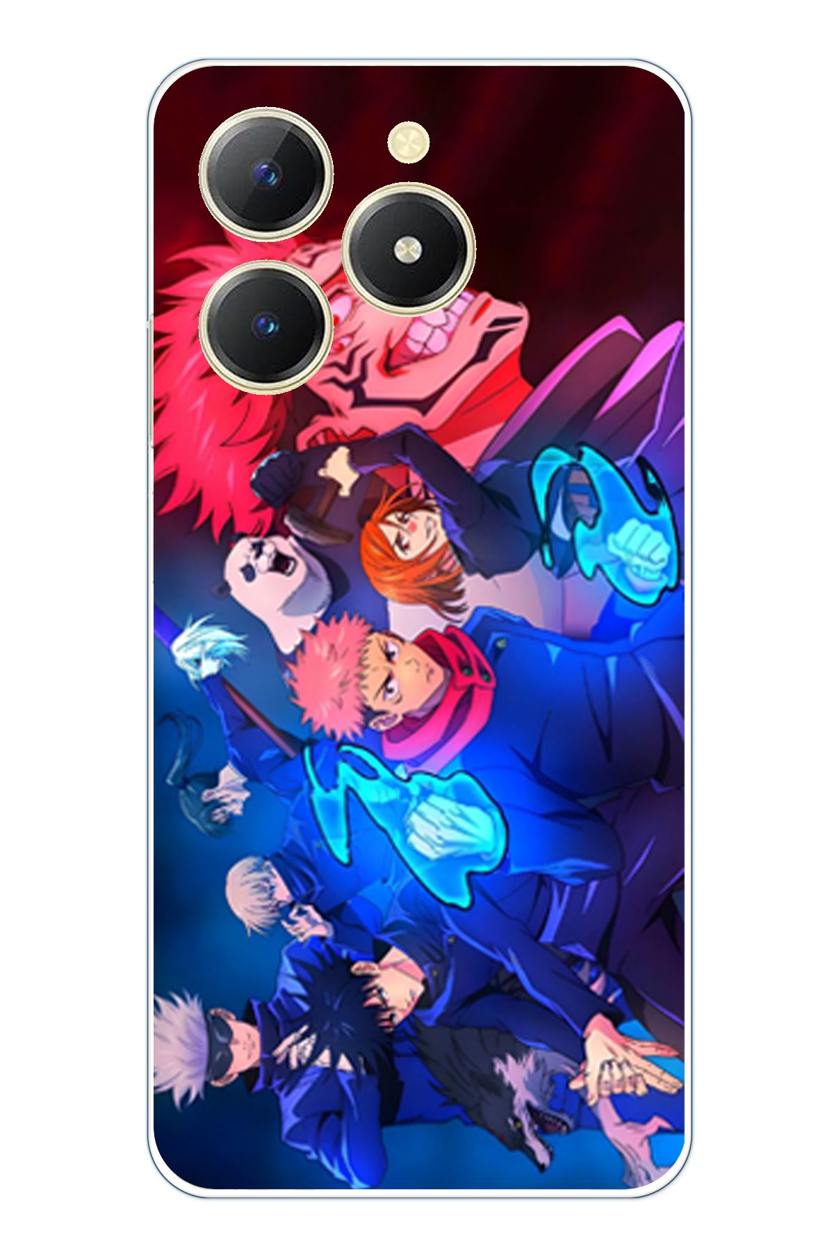 TechTree Realme C61 Uyumlu Jujutsu Kaisen Şeffaf Silikon Kılıf