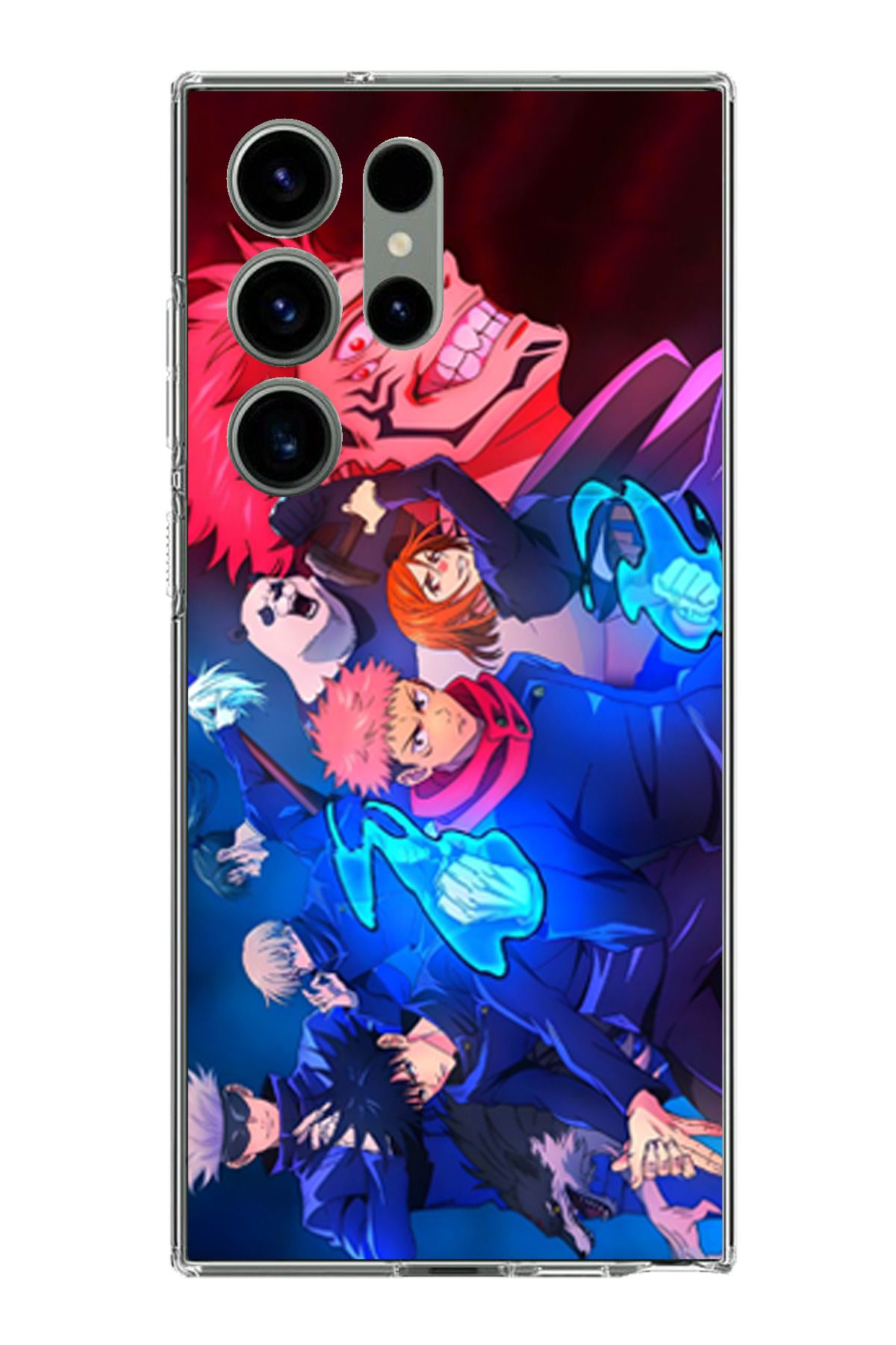 TechTree Samsung Galaxy S23 ULTRA Uyumlu Jujutsu Kaisen Şeffaf Silikon Kılıf