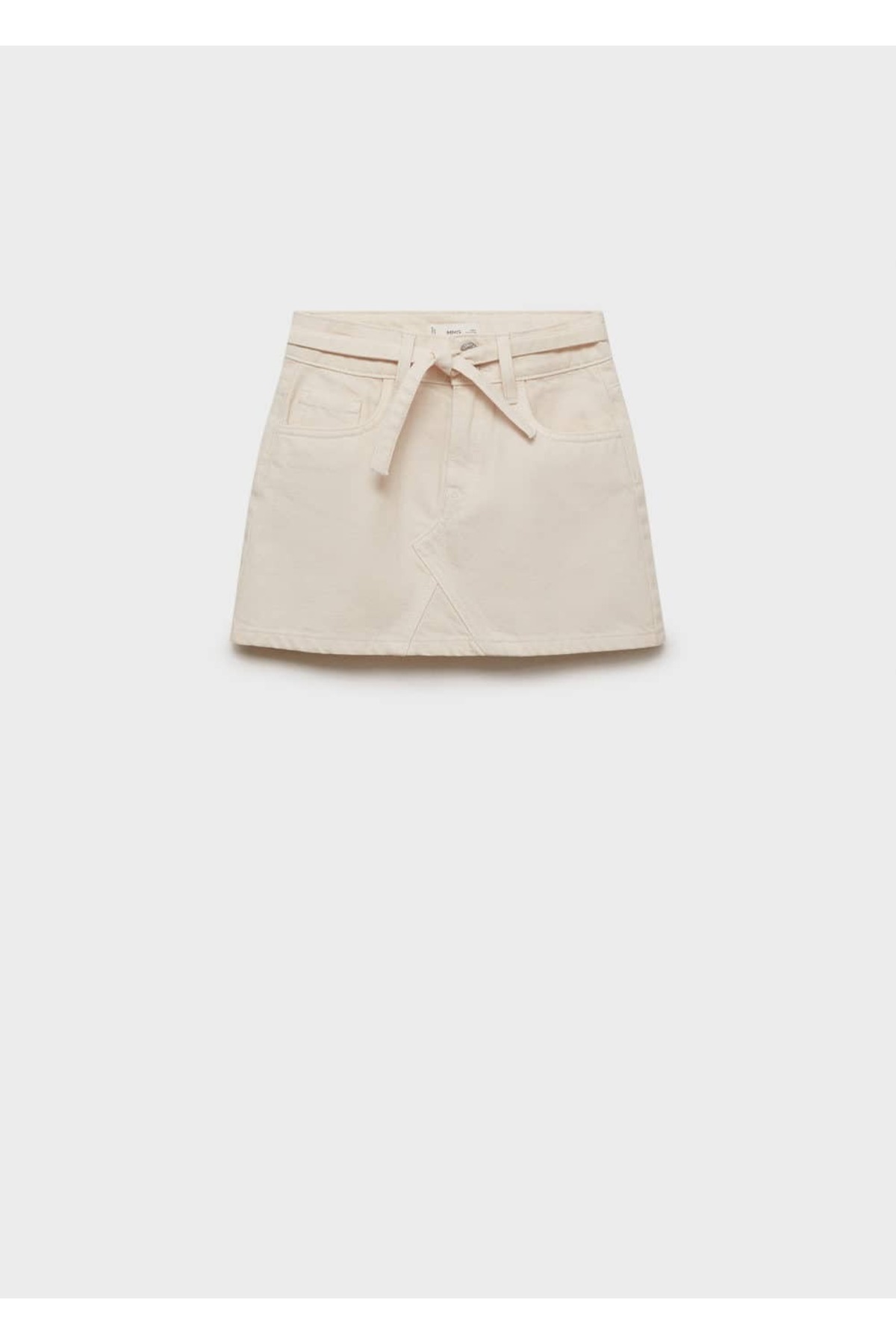 Bağ detaylı denim etek