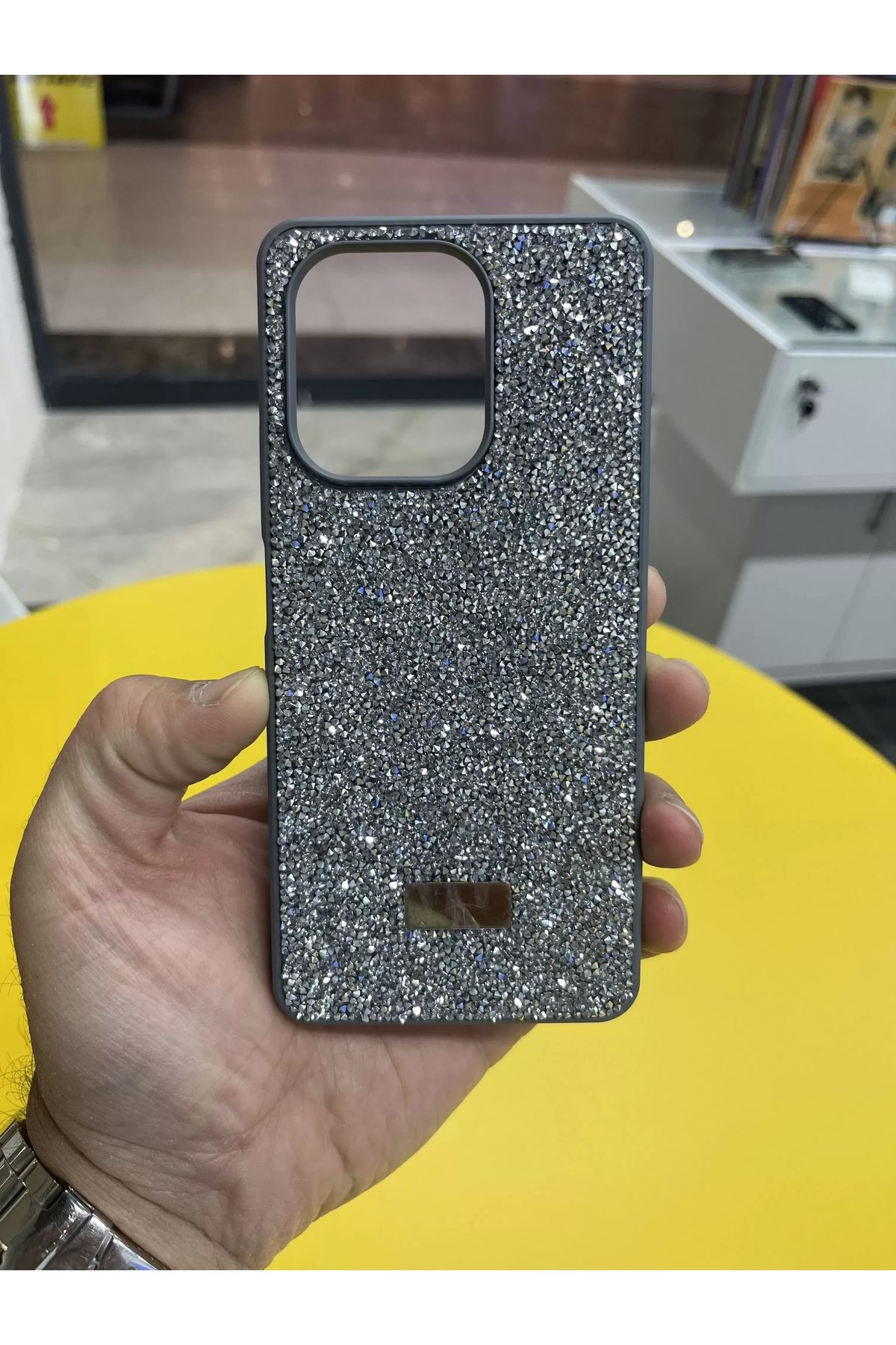 lucek cases Xiaomi Redmi Note 13 4G Uyumlu Taşlı Premium Silver Kılıf