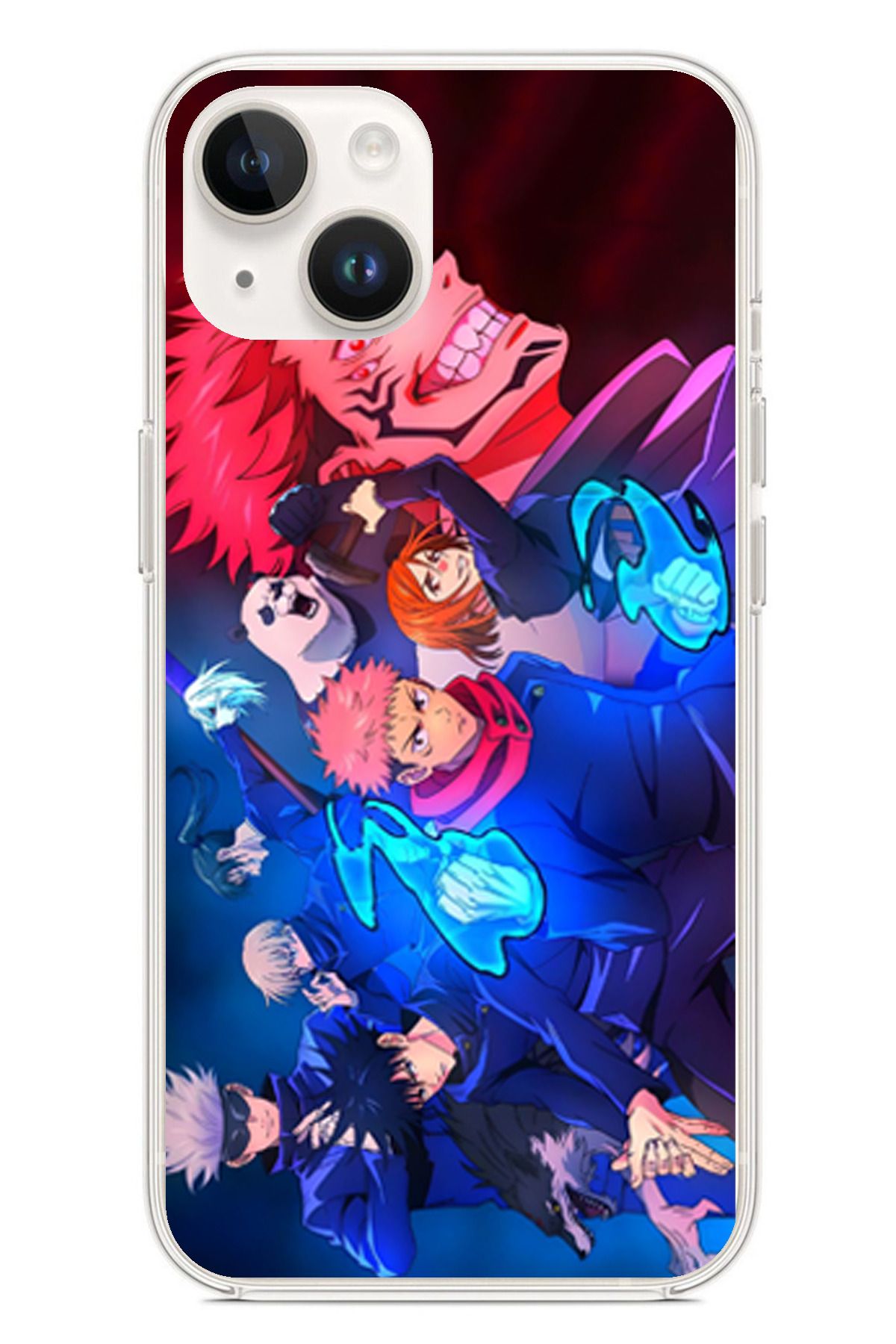 TechTree iPhone 13 - 14 Uyumlu Jujutsu Kaisen Şeffaf Silikon Kılıf
