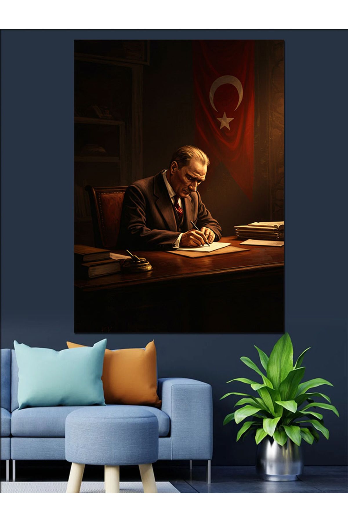 karizmart Mustafa Kemal Atatürk Dekoratif Kanvas - Mdf Ahşap Tablo