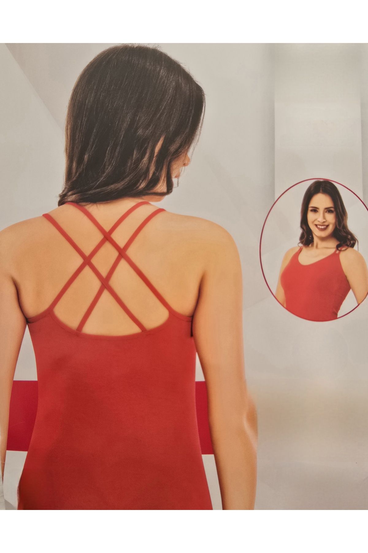 SWELLA Sırtı çaprazlı kadın body atlet