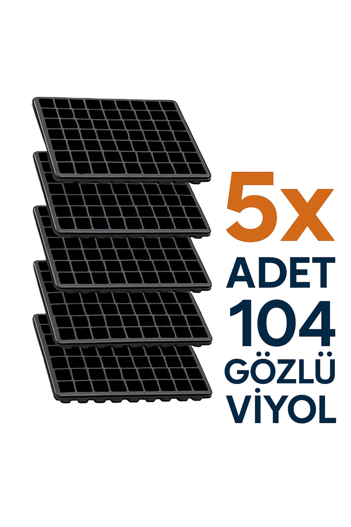 Mrc Grow 104 Gözlü 5 Adet Fide Viyolü Tohum Çimlendirme Kabı Fide Yetiştirme Kabı Viyol