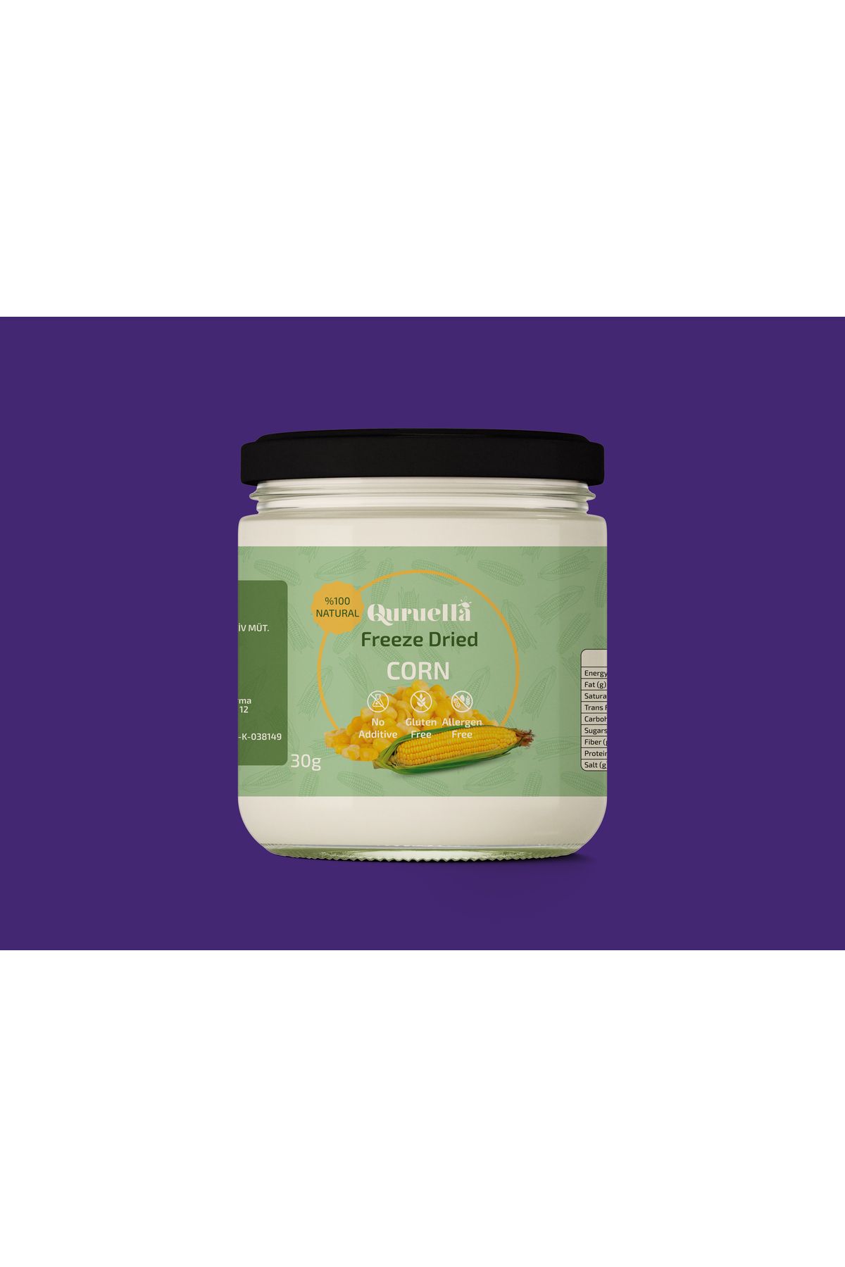 Quruella Freeze dried dondurularak kurutulmuş MISIR 30gr.