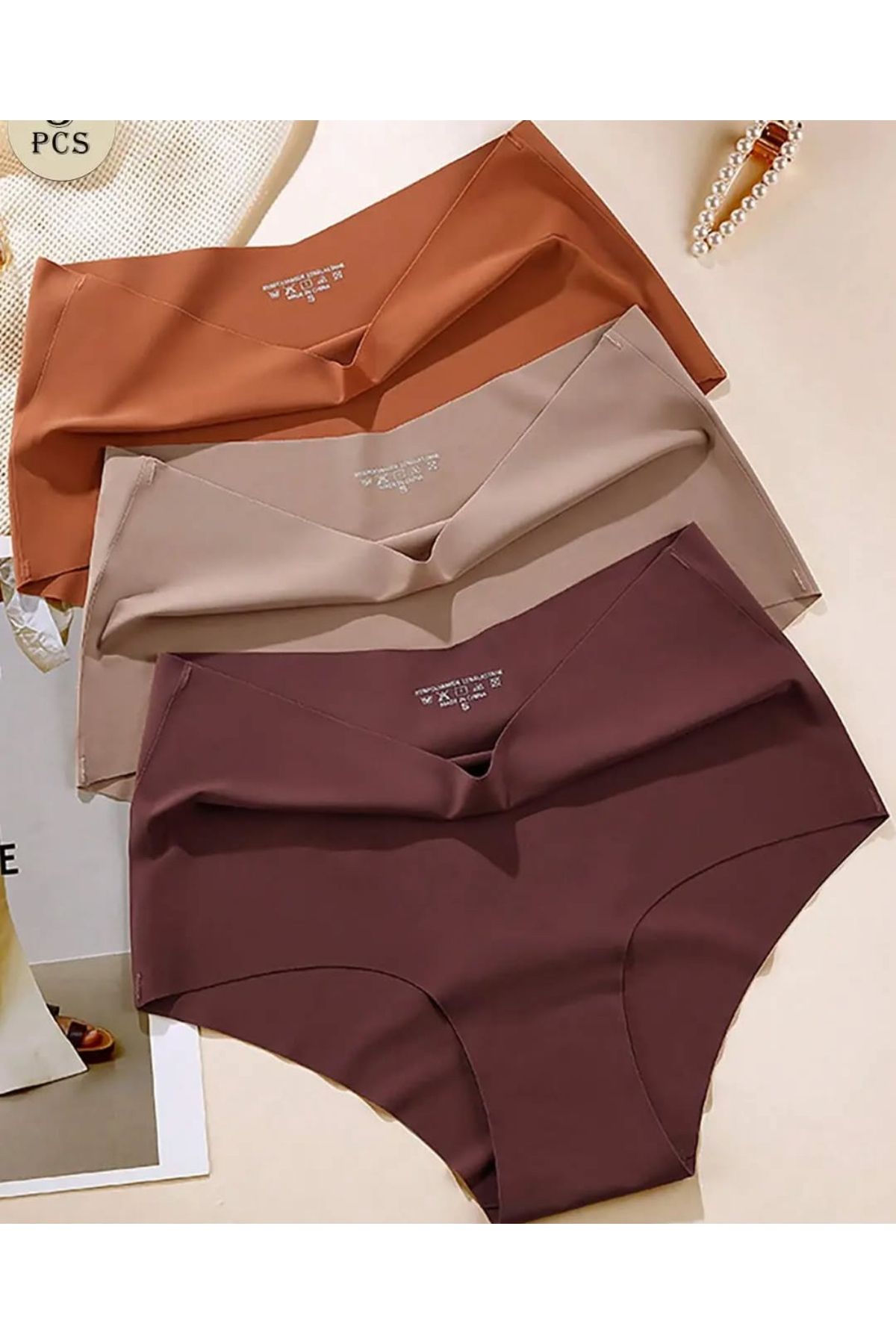 İmpavido 5li Yüksek Bel Basic Lazer kesim Bikini Külot Kilot 5li Paket