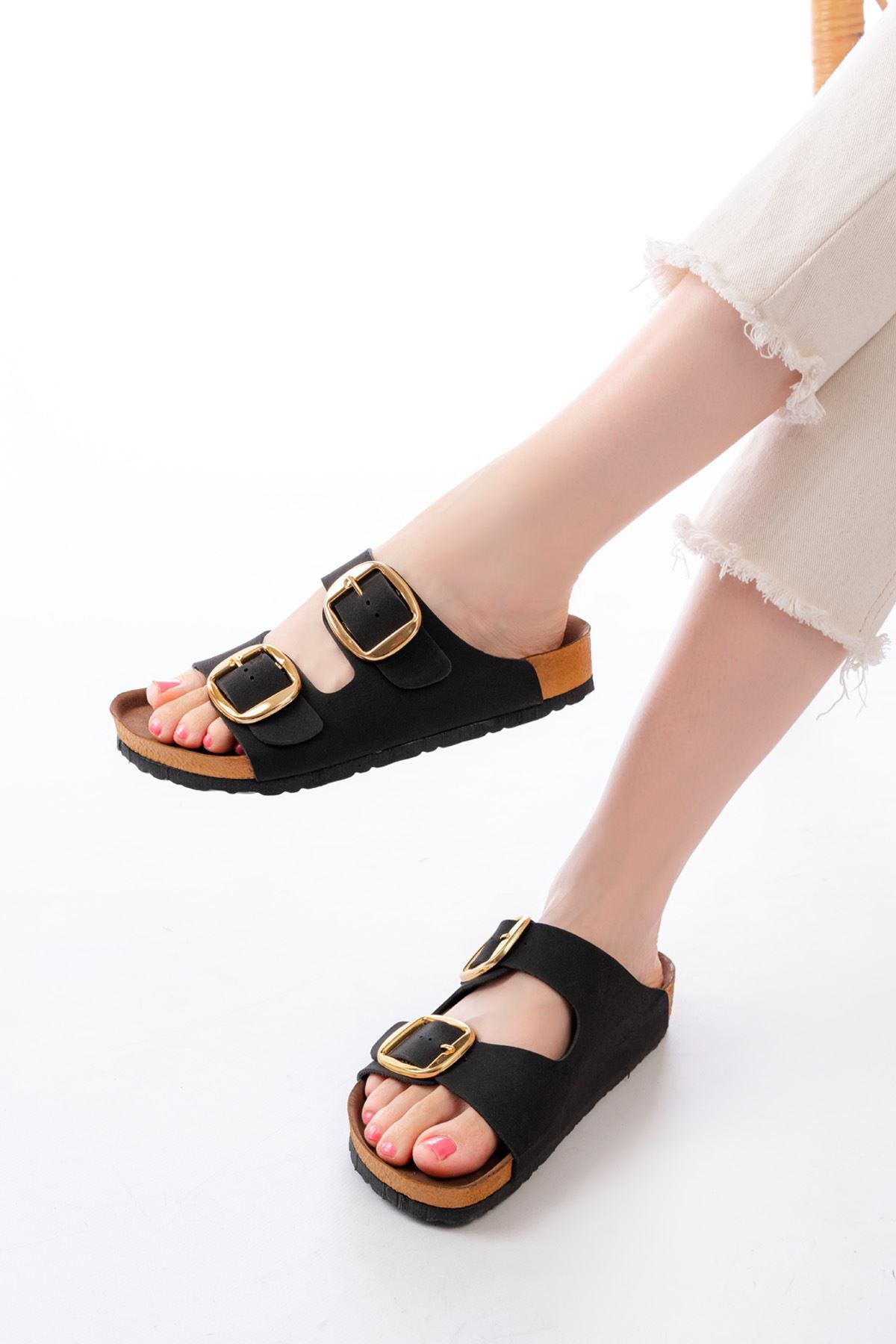 ASFSTORE P-101 Siyah Günlük Kadın Terlik