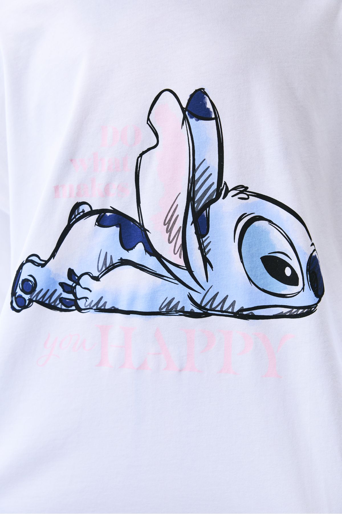 Penti-Stitch Happy Pants Οπτική Λευκή Πιτζάμες - Συλλογή Stitch 3