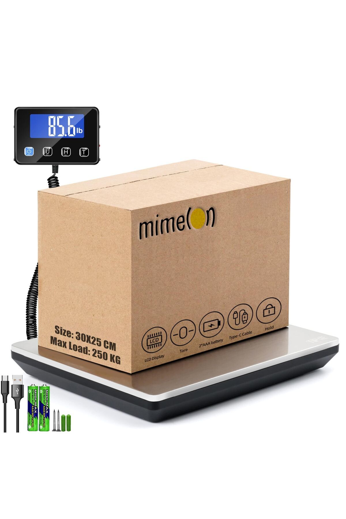 Mimelon-Weight Scale Digital Shipping scale 300KG Weighing Scale with LCD Display/Tare/Hold Modes 1