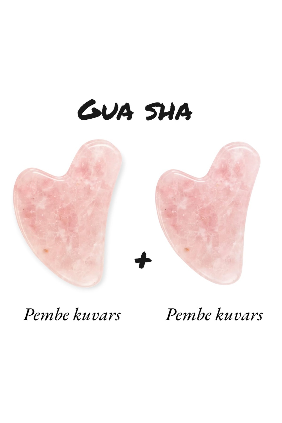 Taş-Mir Pembe Kuvars Gua Sha Masaj Taşı 2 ADET