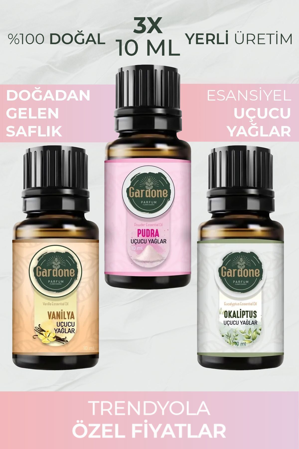 Gardone Vanilya Okaliptus Pudra Uçucu Yağ Buhurdanlık Yağı Doğal Yağlar Oda Kokusu, Difüzör Yağ 10ml