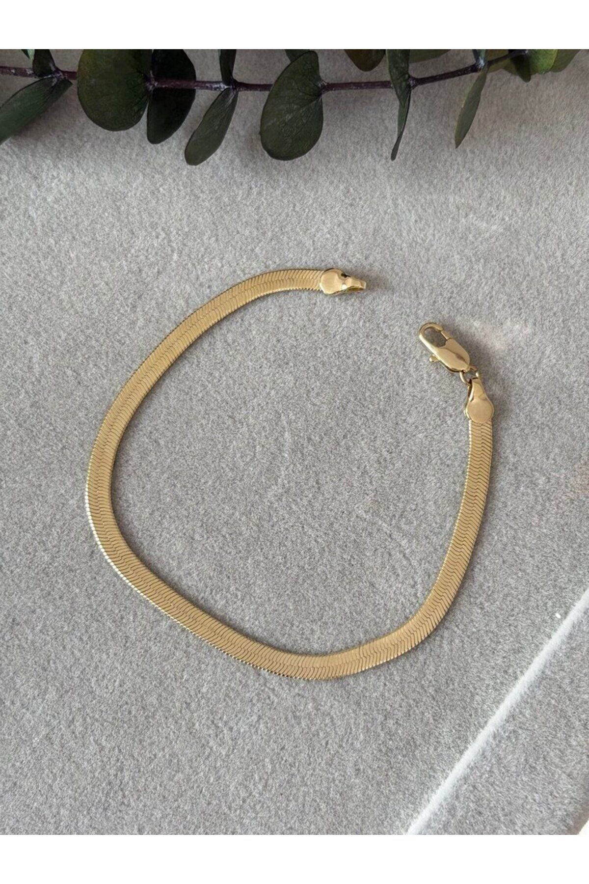 arya luxe 14 k gold Xuping yassı İtalyan zincir bileklik
