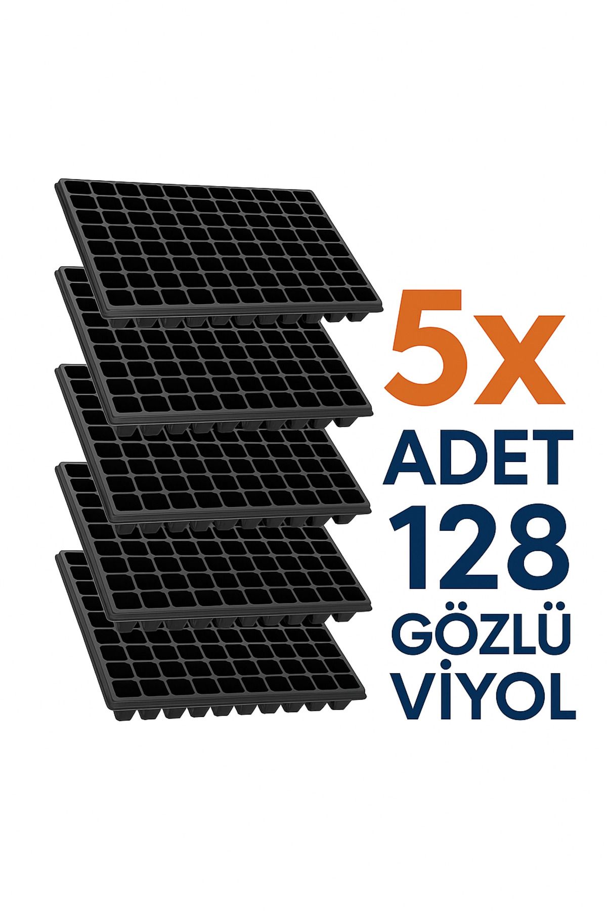 Mrc Grow 128 Gözlü 5 Adet Fide Viyolü Tohum Çimlendirme Kabı Fide Yetiştirme Kabı Viyol
