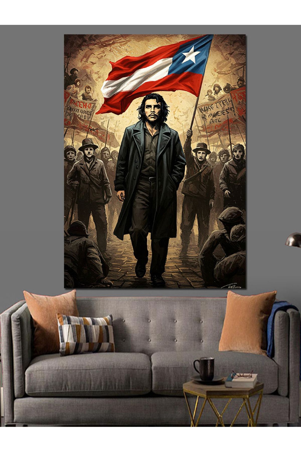 Tablomega Che Guevara Dekoratif Kanvas - Mdf Ahşap Tablo
