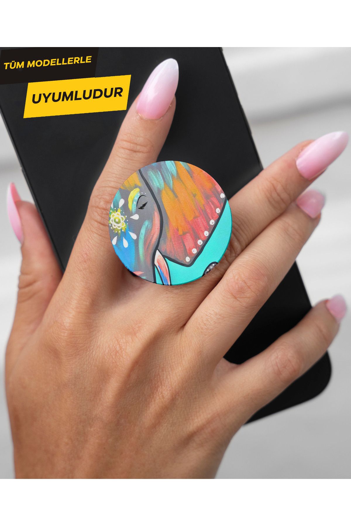 Activist INFINIX Smart 8 Uyumlu Kılıf tutucu baskılı telefon kılıfı tutucu - elephant