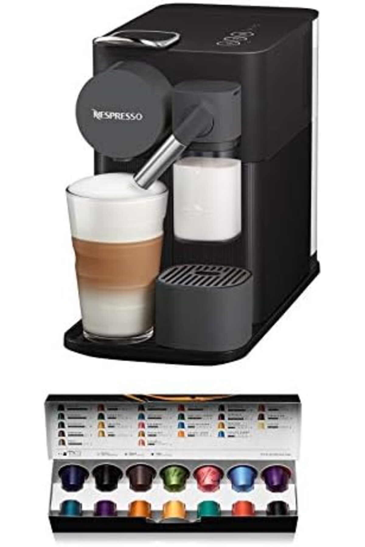 Nespresso-ماكينة صنع القهوة ديلونجي لاتيسيما وان، كبسولة واحدة، حليب مزبد أوتوماتيكي، غطاء 2