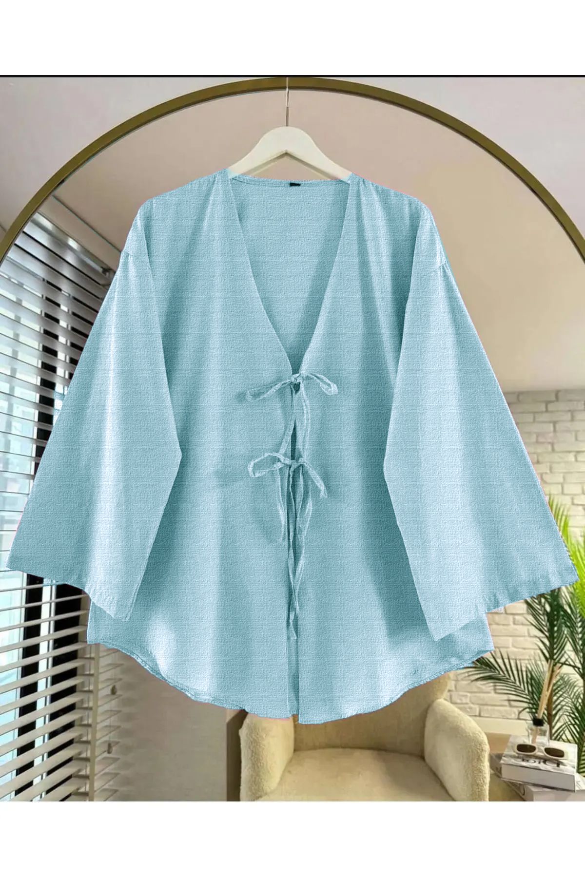 Kayz Tekstil Önü Bağlamalı Kimono Kaftan Tunik