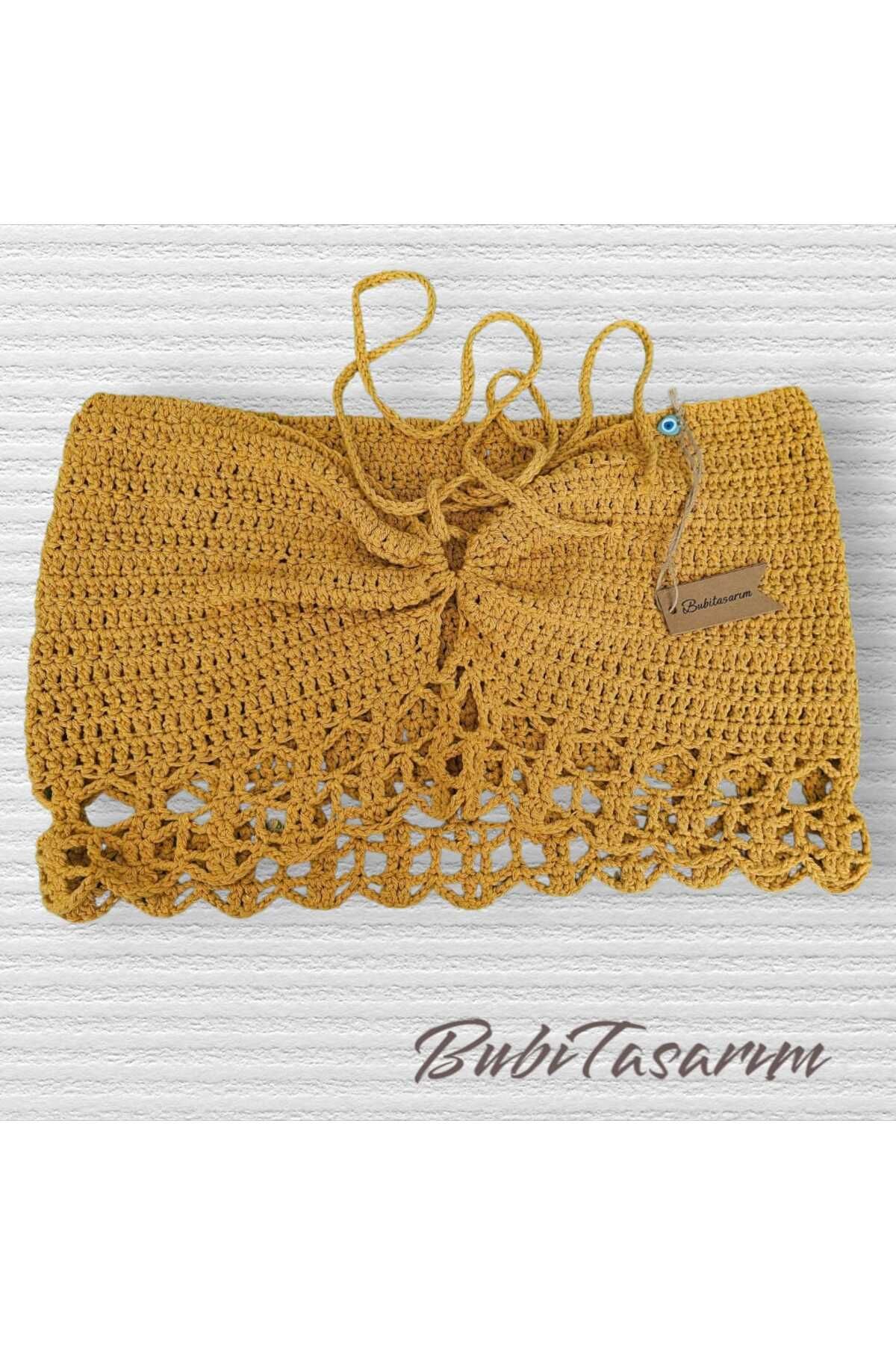 BuBi Sarı Örme Crop