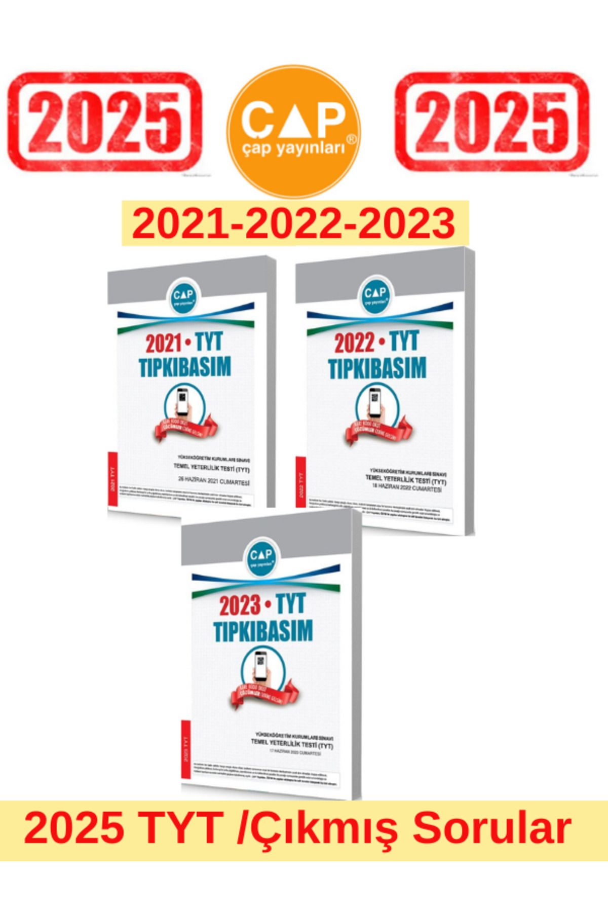 Ens Yayıncılık Çap Yayınları 2025 Tyt Sınavı 2021-2022-2023 Tıpkı Basım Çıkmış Sorular
