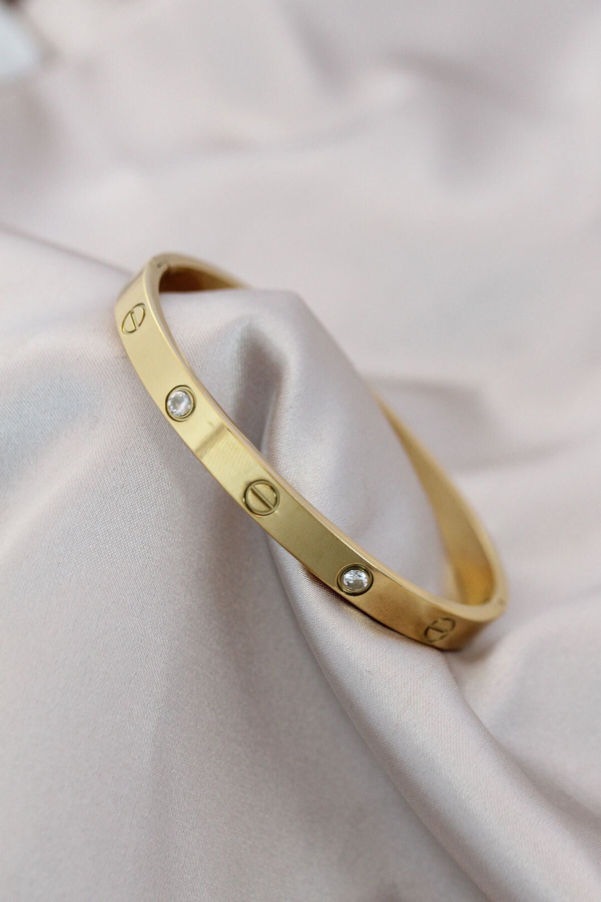 Clariss 316L Çelik Gold Renk Zirkon Taşlı Bileklik