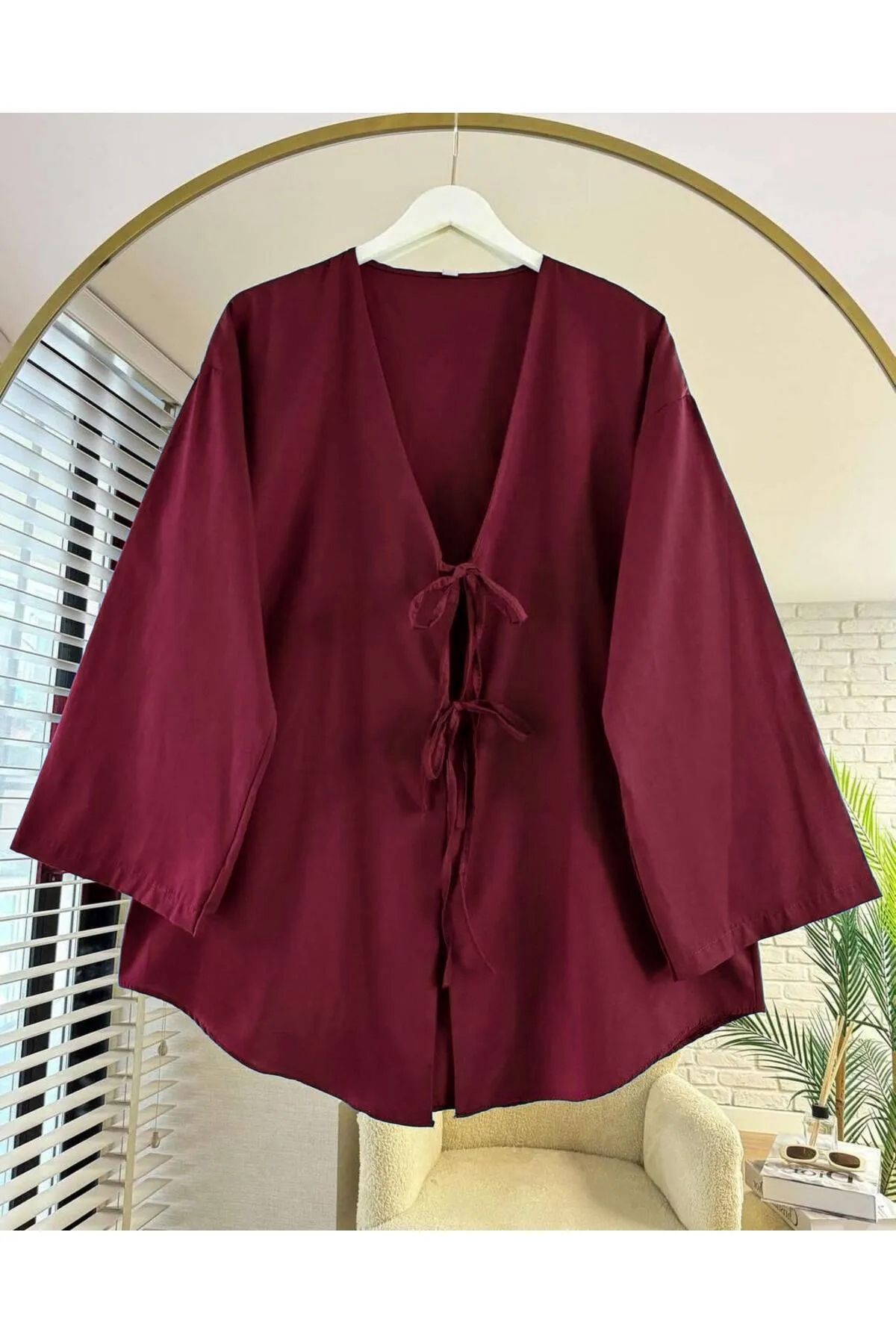 Kayz Tekstil Önü Bağlamalı Kimono Kaftan Tunik