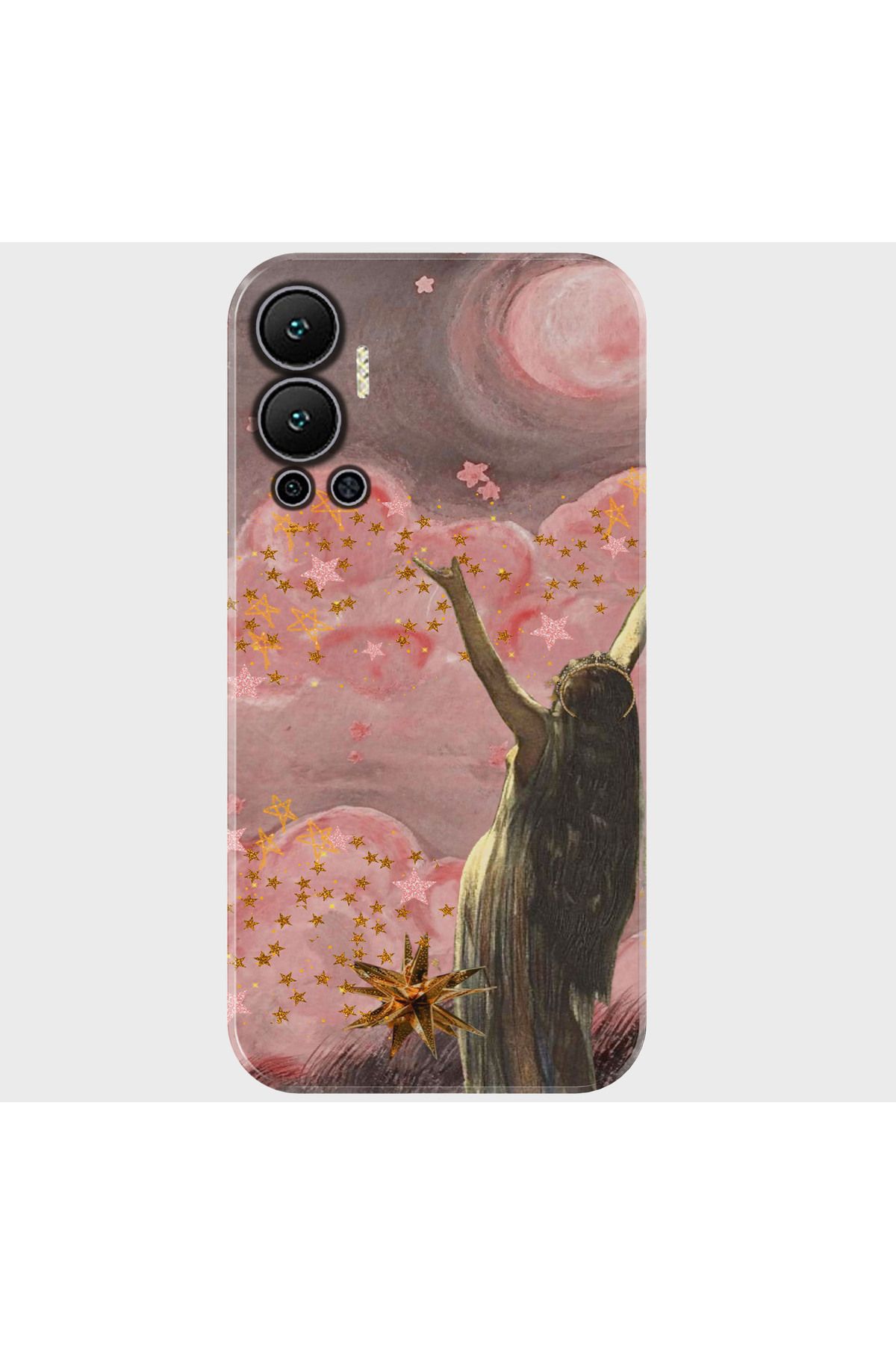 Activist INFINIX Hot 12 Kılıf Baskılı Silikon ve Telefon Tutucu - pinkcloud