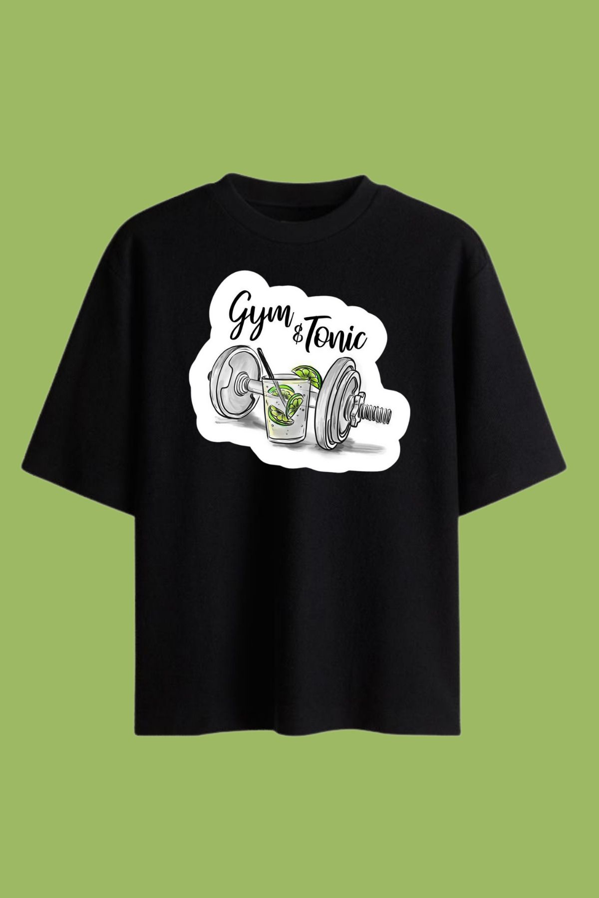 Dupe Design GYM & TONIC Baskılı Oversize T-shirt
