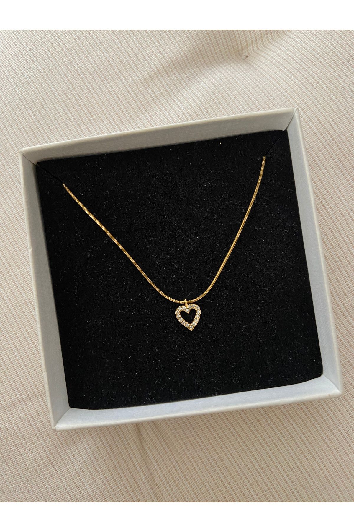 Arsaley Collection Taşlı yıldız charm çelik zincir 45 cm kolye