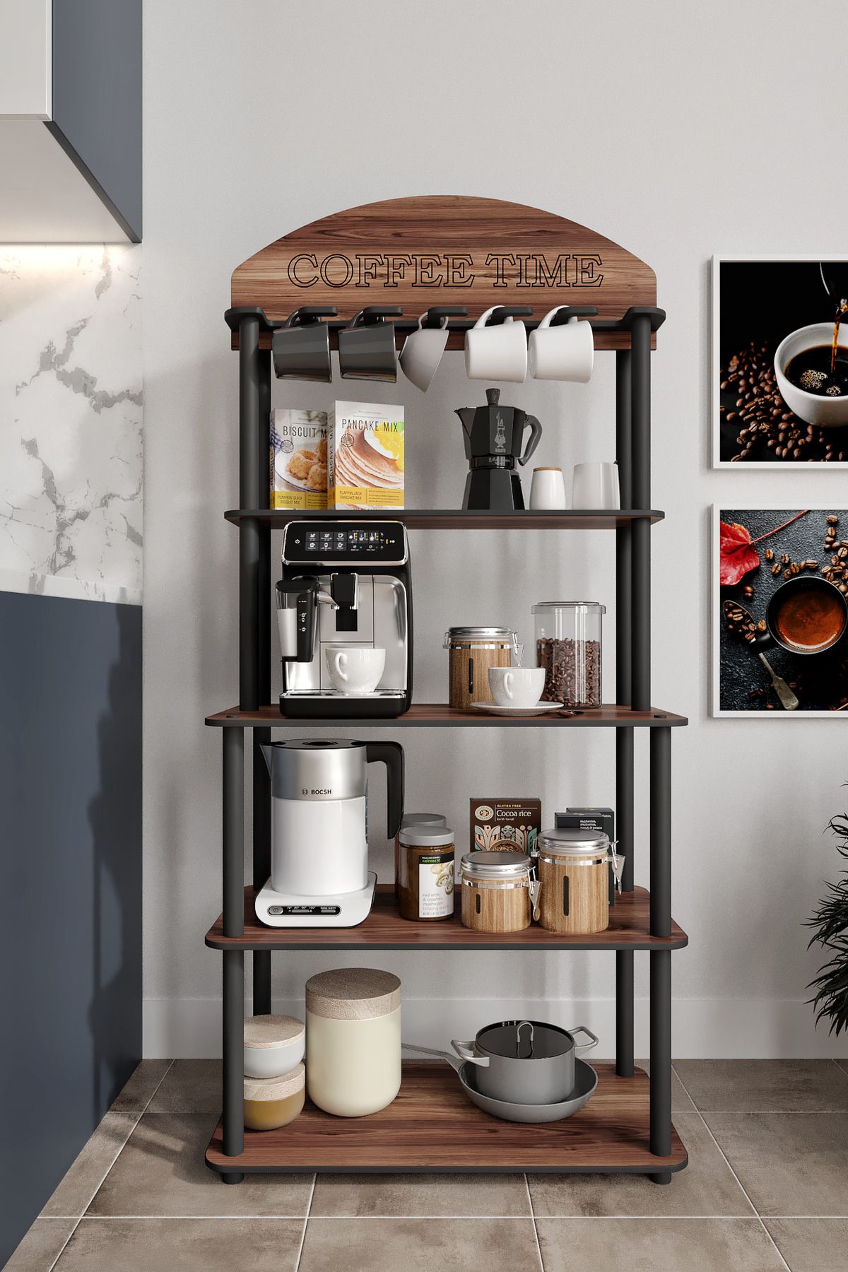 RC HOME Dekoratif Çok Amaçlı Raflı Dolabı