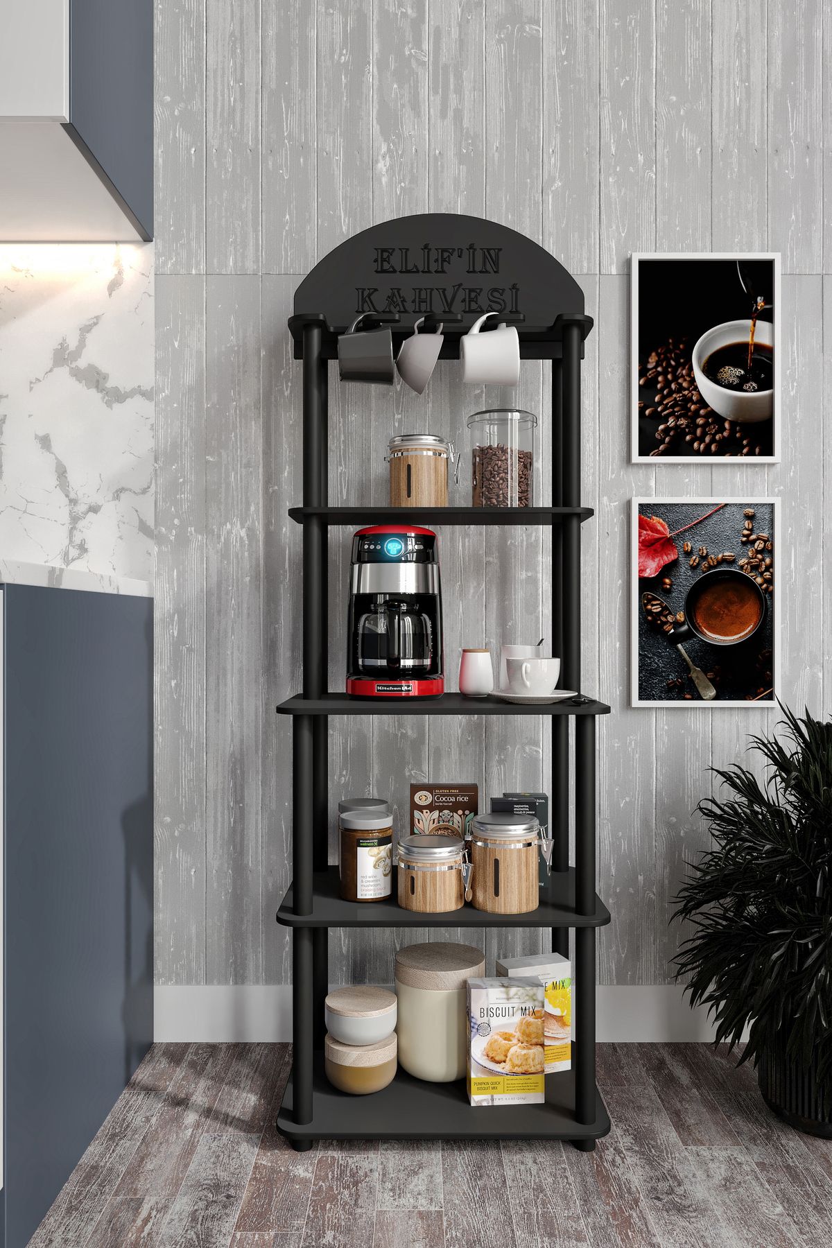 RC HOME Kahve Dolabı Çok Raflı