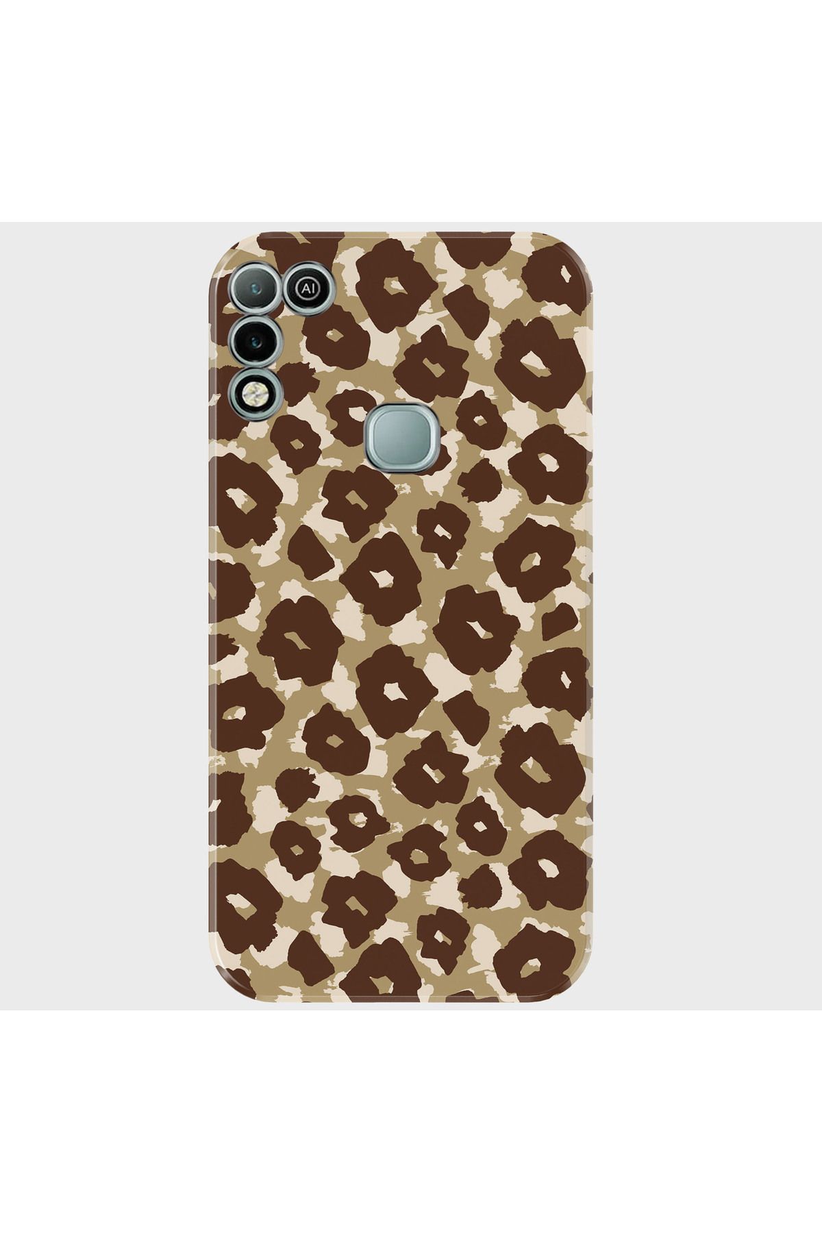 Activist INFINIX Hot 10 play Kılıf Baskılı Silikon ve Telefon Tutucu - brownleopar