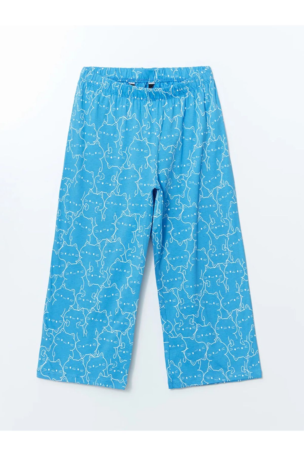 LC Waikiki LCW Young Mavi Beli Lastikli Baskılı Kadın Kapri Pijama Altı