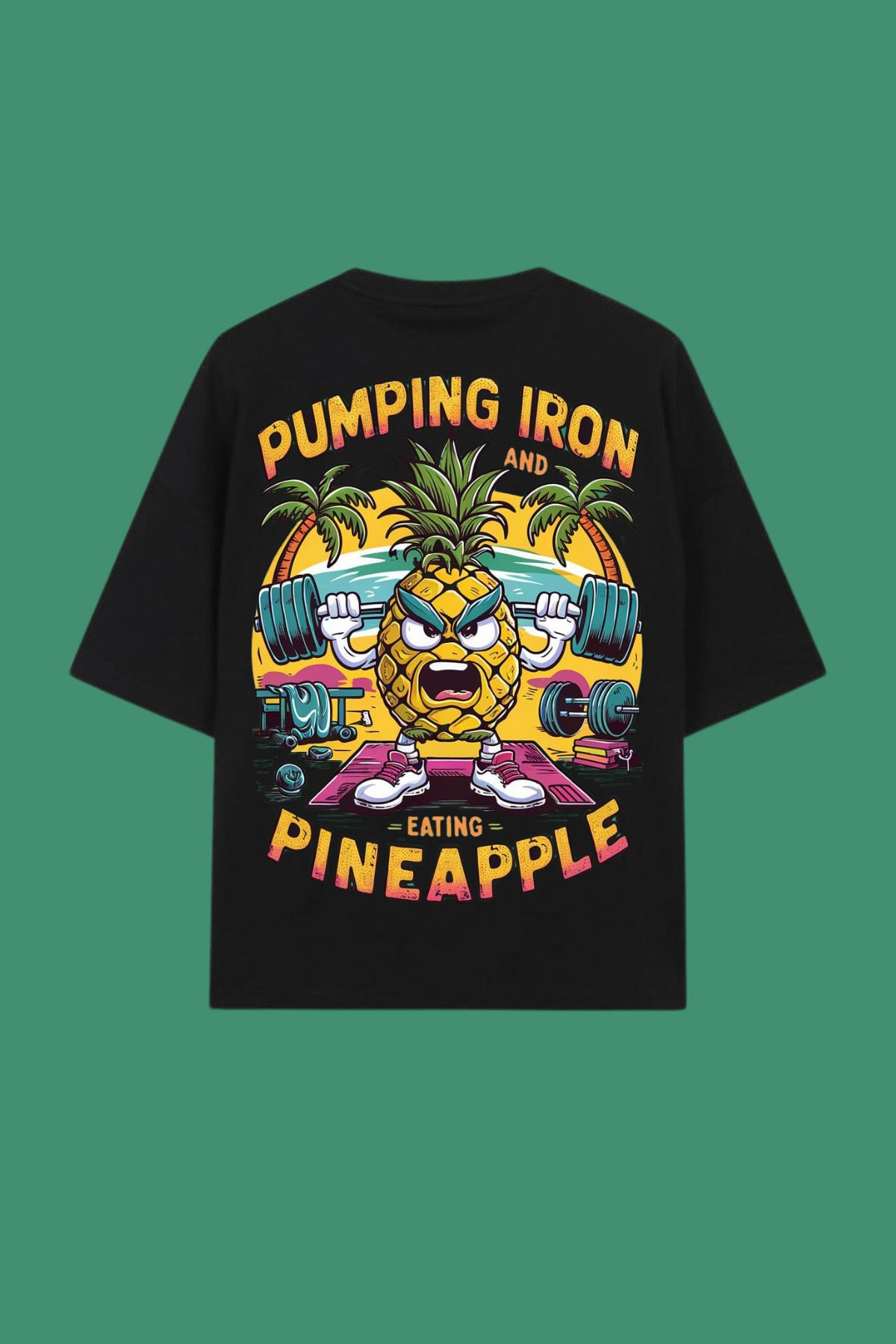 Dupe Design Ananas Gym Baskılı Oversize T-shirt