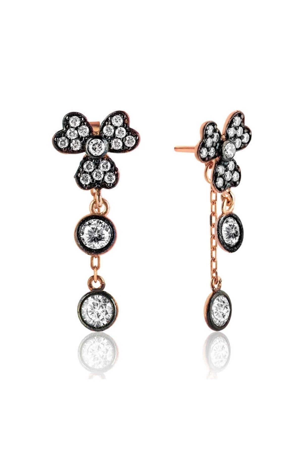 luz&pos Gümüş Sallantılı Yonca Küpe