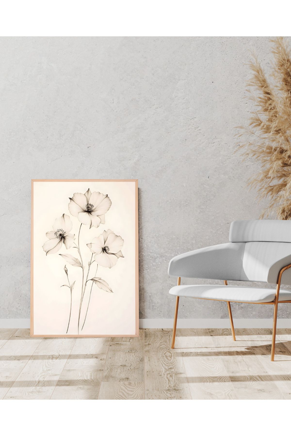 Tuba Decor Tek parça Ahşap Çerçeve Görünümlü MDF Tablo