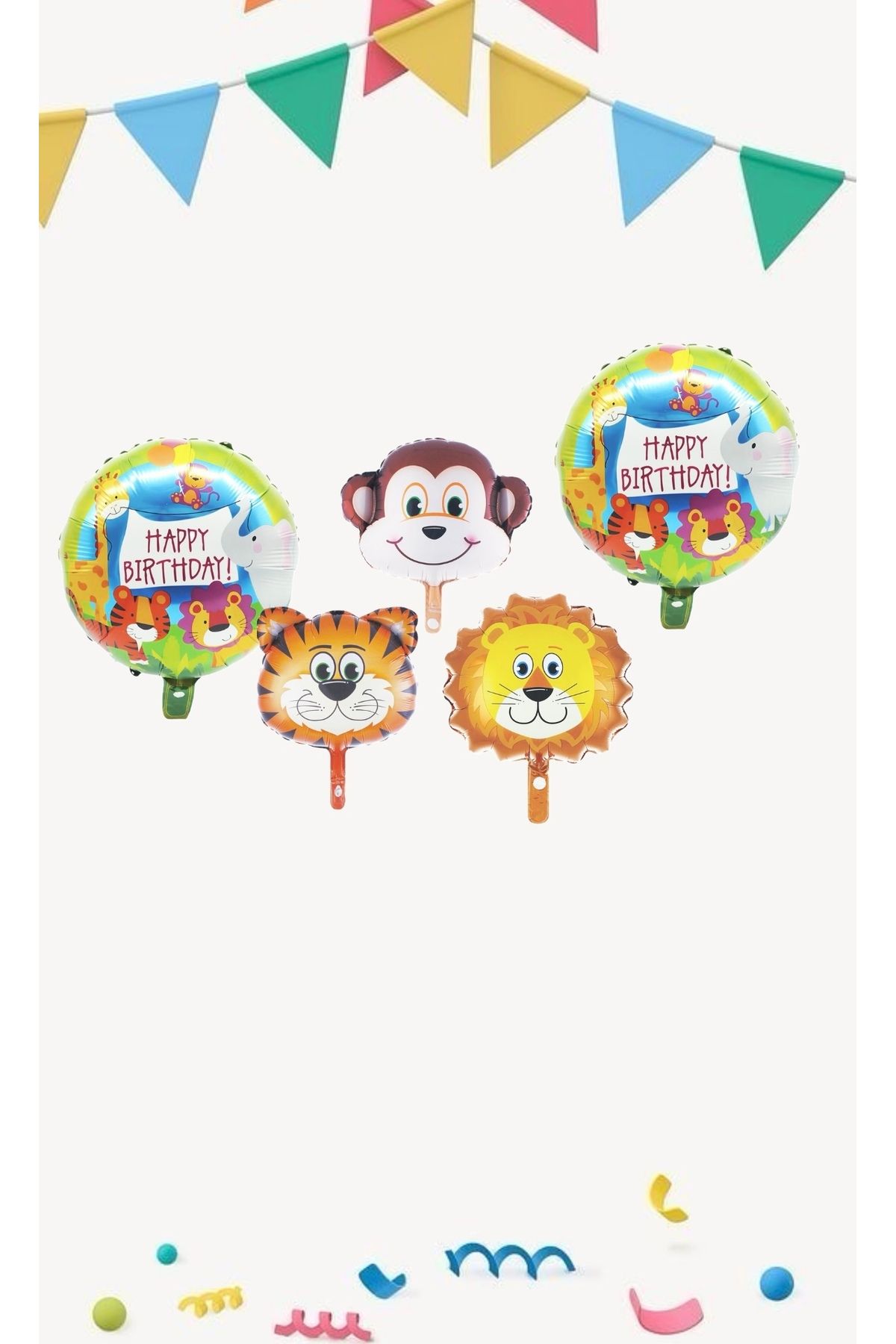 aloha concept Safari Hayvanlar Doğum Günü Parti Seti Folyo Balon